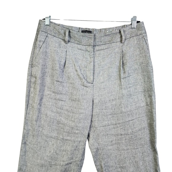 Talbots Womens Bristol Pant Size 14 Linen Blend Pascala Texture Pleated Trousers - Picture 3 of 13
